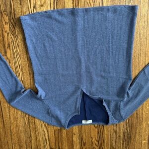 Zenana Outfitters Navy Waffle Knit Top